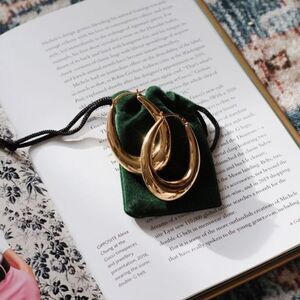 Medium 925 Sterling Silver Gold Tone Hoops